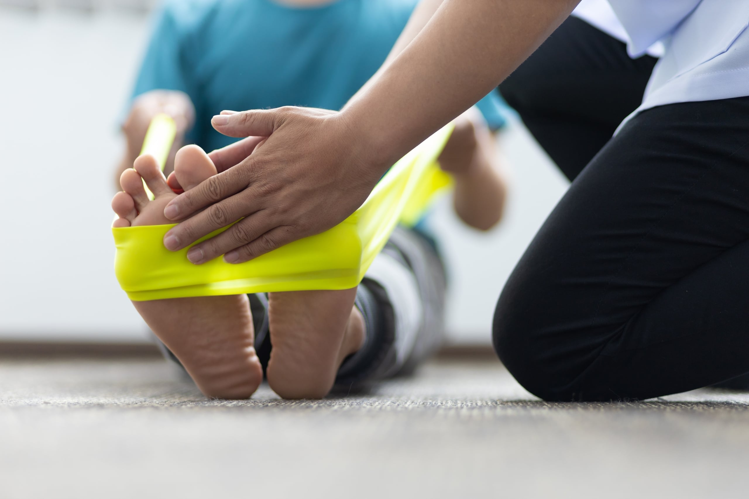 Close up of a patient in physical therapy